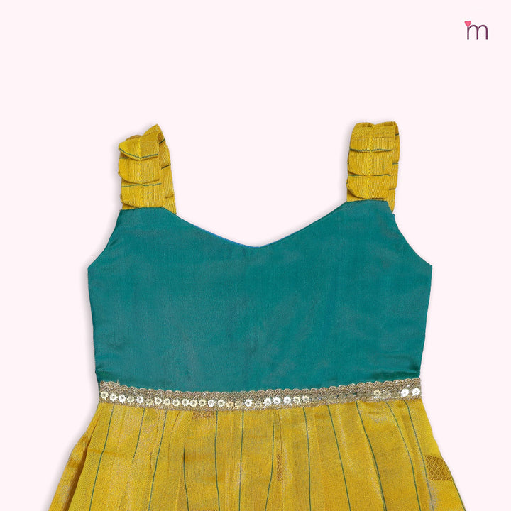 Yamini- Teal Mustard Frock Minipattu