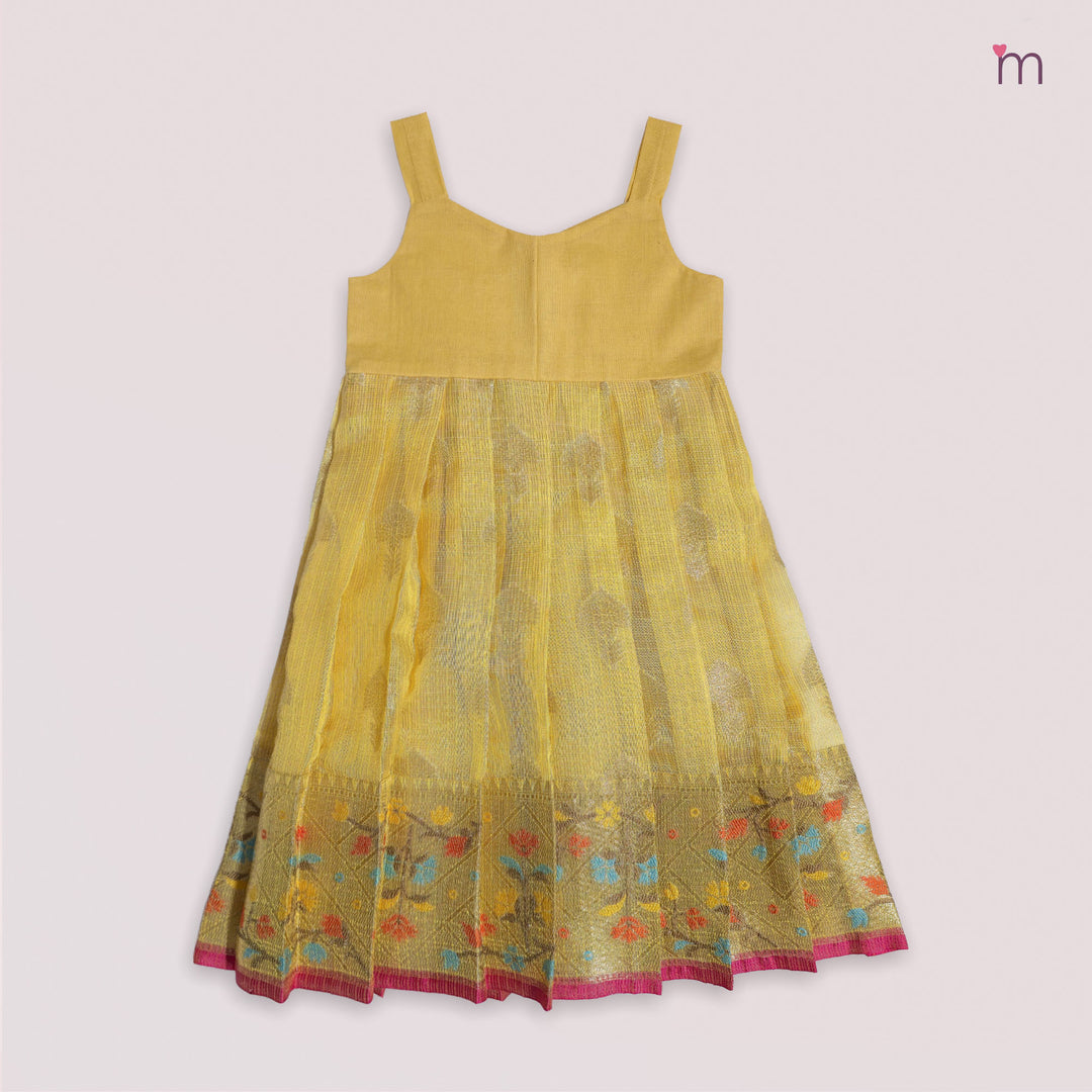 Lakshana - Yellow Pink Pattu Pavadai Minipattu