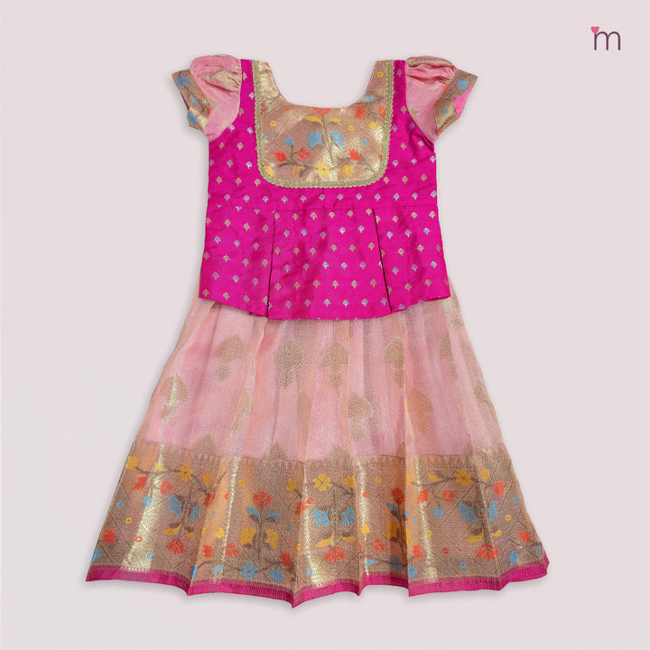 Lakshana - Pink Pattu Pavadai Minipattu