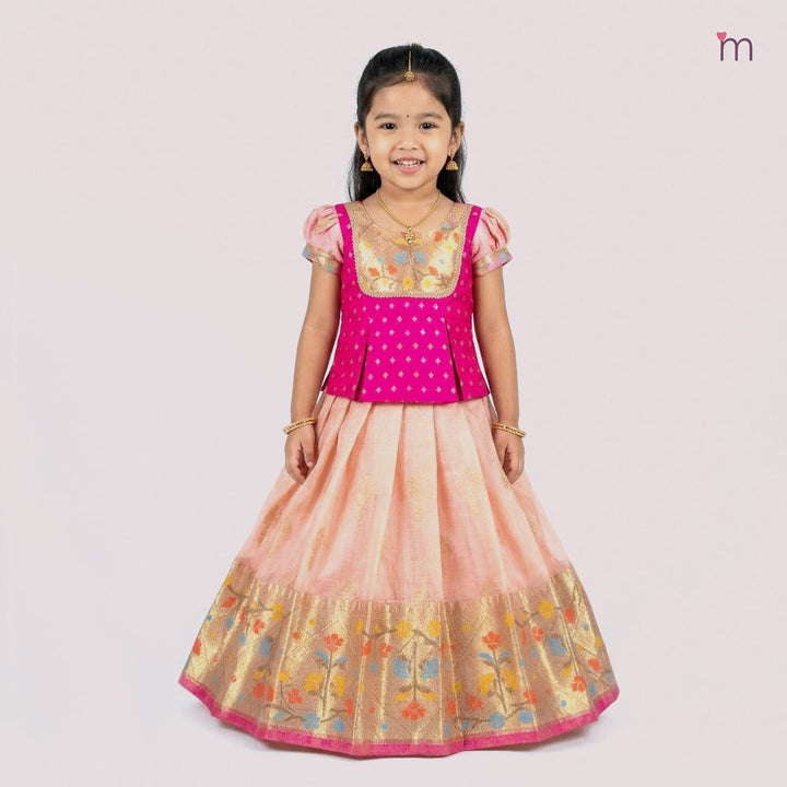 Lakshana - Pink Pattu Pavadai Minipattu