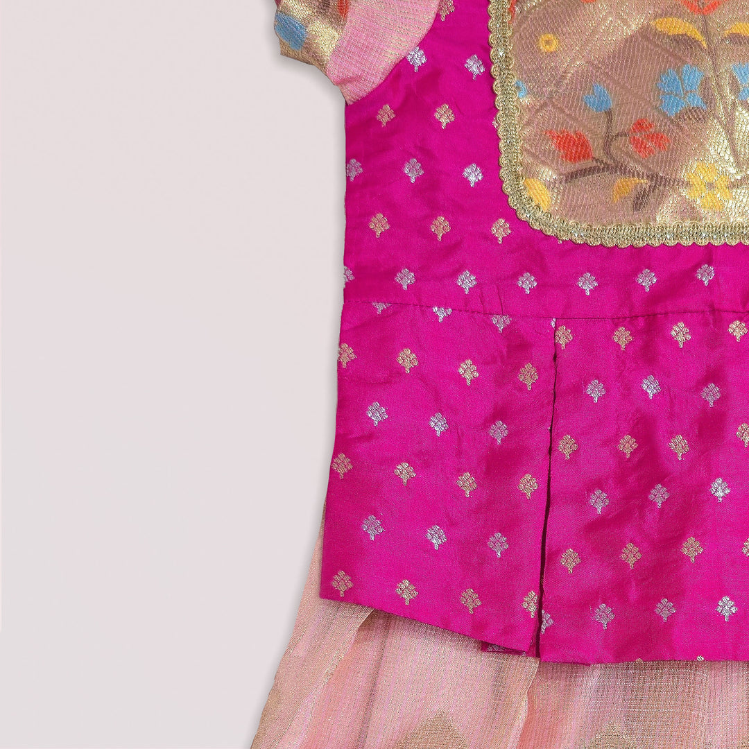 Lakshana - Pink Pattu Pavadai Minipattu