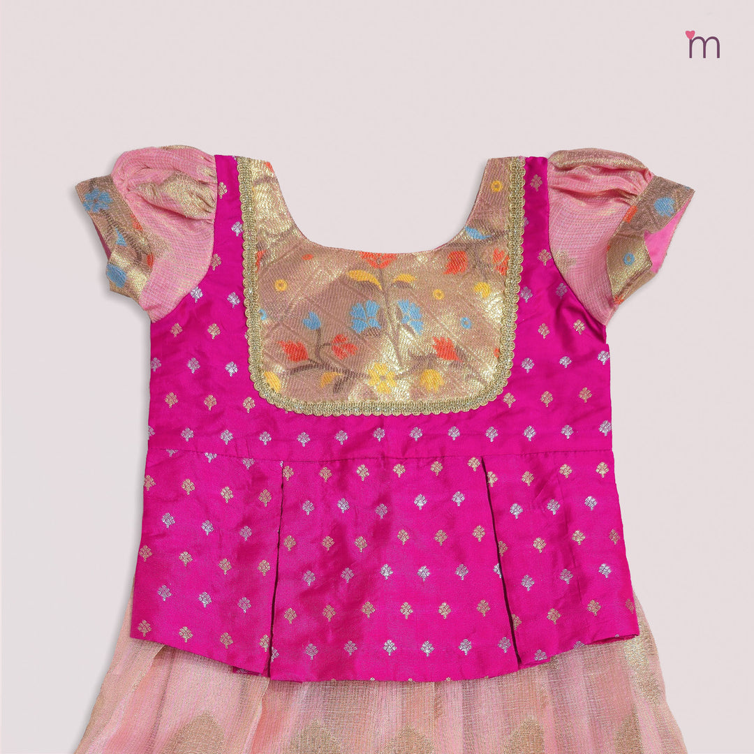 Lakshana - Pink Pattu Pavadai Minipattu