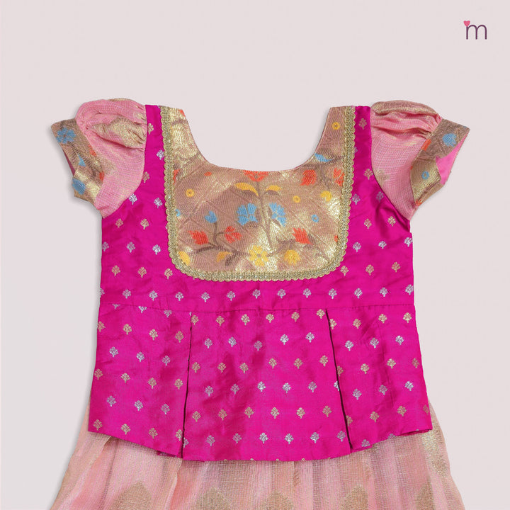 Lakshana - Pink Pattu Pavadai Minipattu