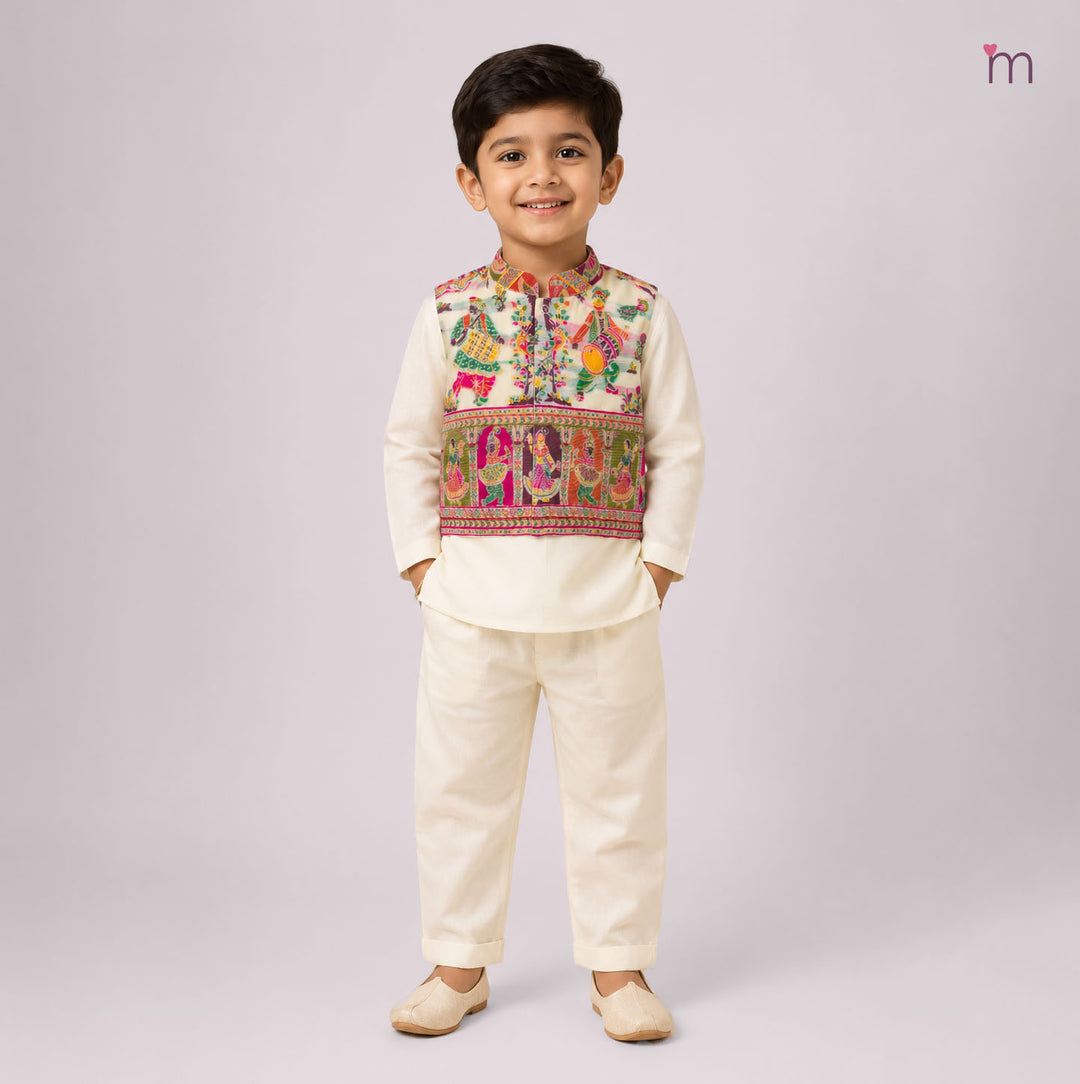 Raghav - Dandiya White Sherwani set