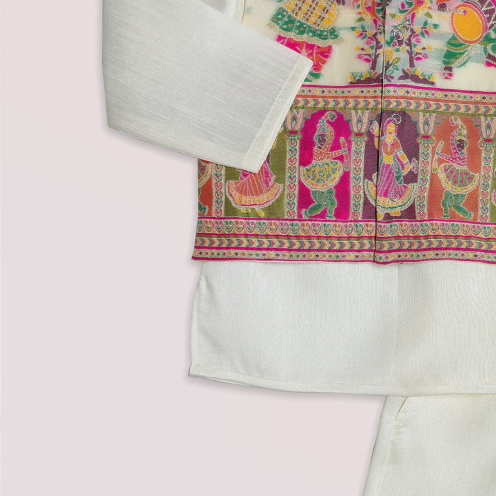 Raghav - Dandiya White Sherwani set