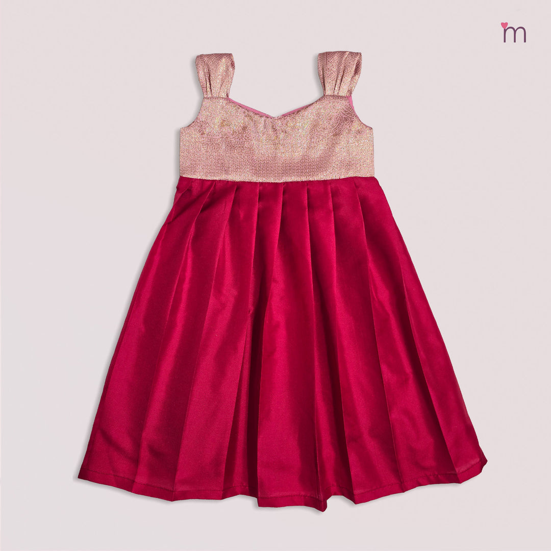 Sindhu - Pink Plain Frock Minipattu