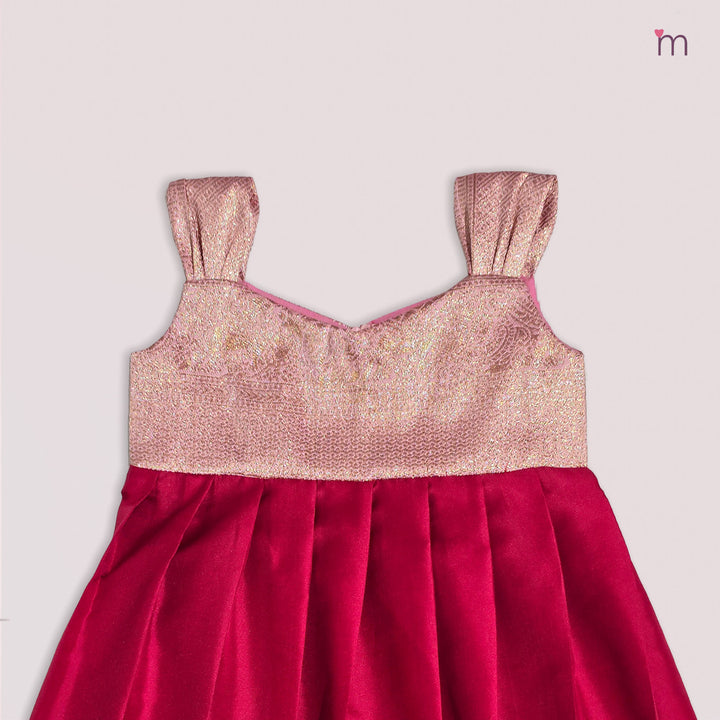 Sindhu - Pink Plain Frock Minipattu