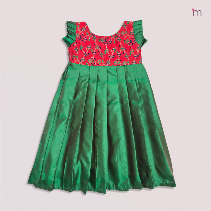 Anika - Red Green Frock Minipattu