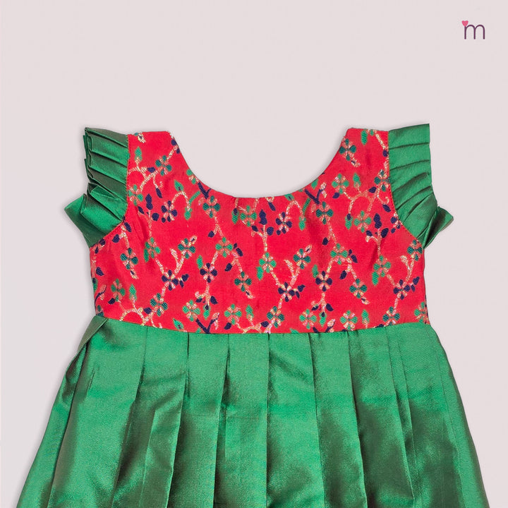 Anika - Red Green Frock Minipattu