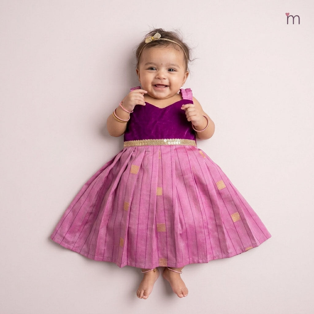 Yamini- Purple Pink Frock Minipattu