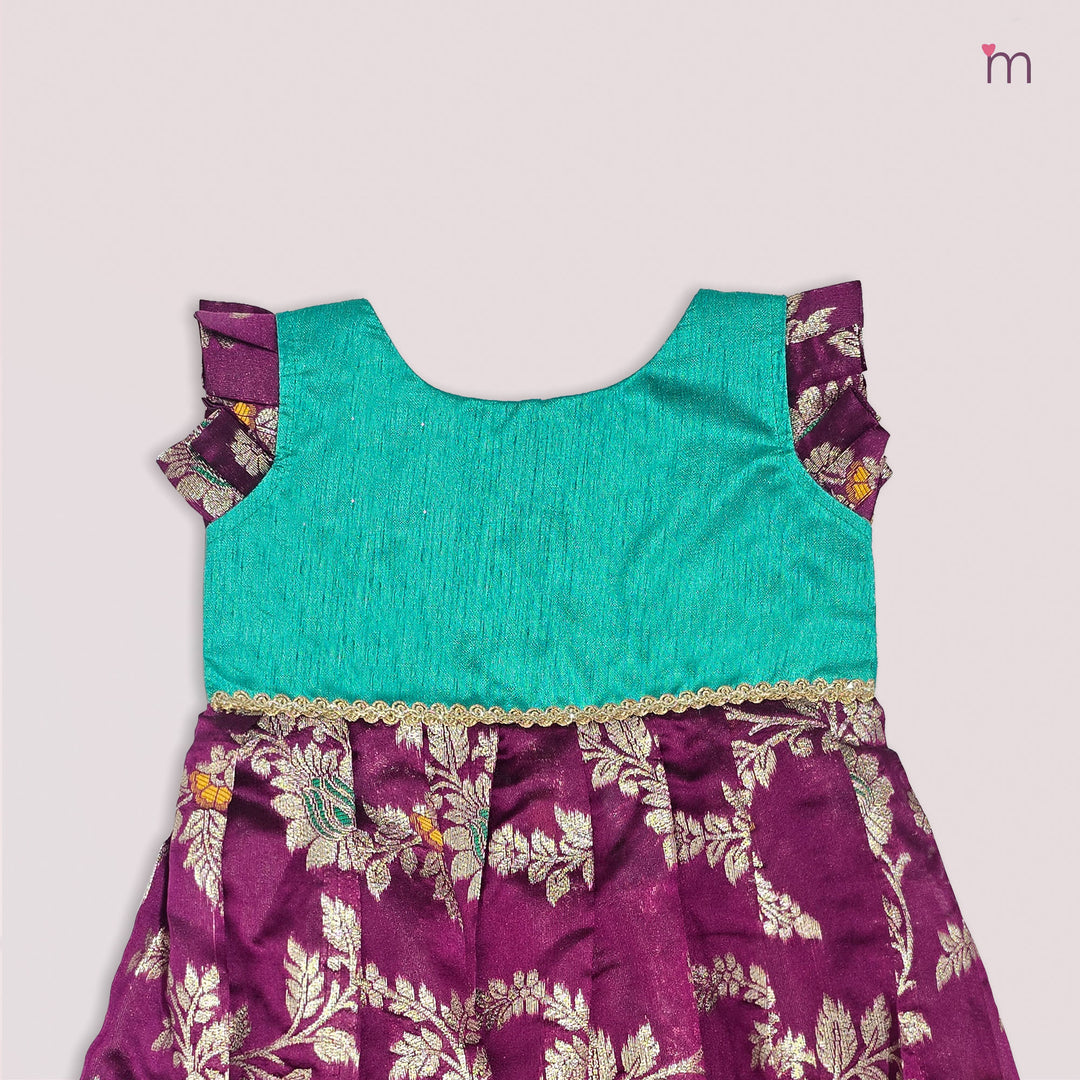 Anika - Teal Purple Frock Minipattu