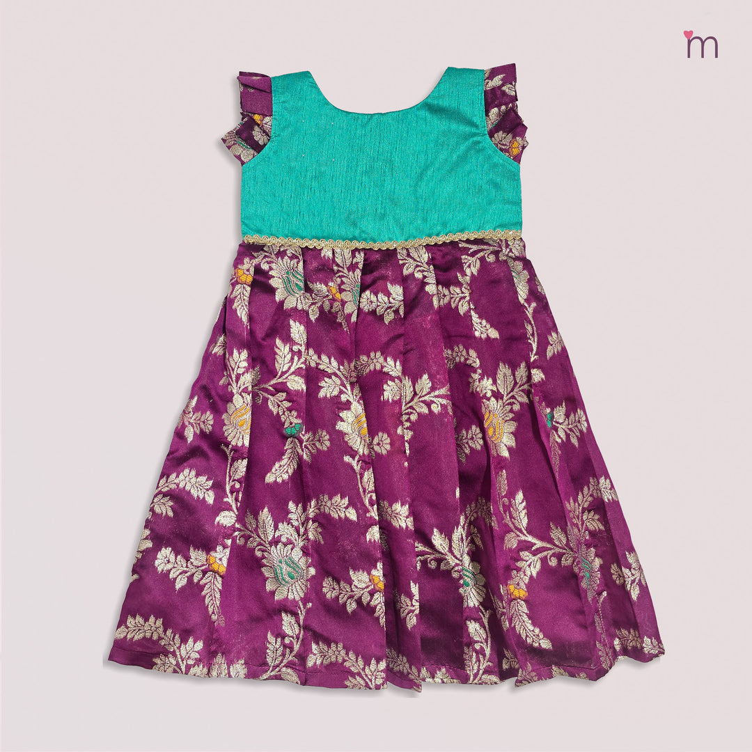 Anika - Teal Purple Frock Minipattu