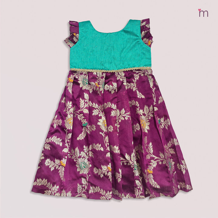 Anika - Teal Purple Frock Minipattu