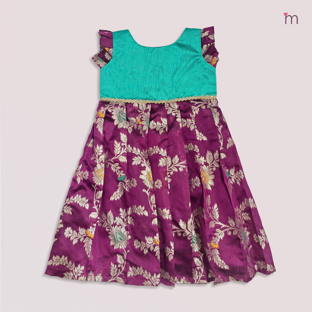 Anika - Teal Purple Frock Minipattu