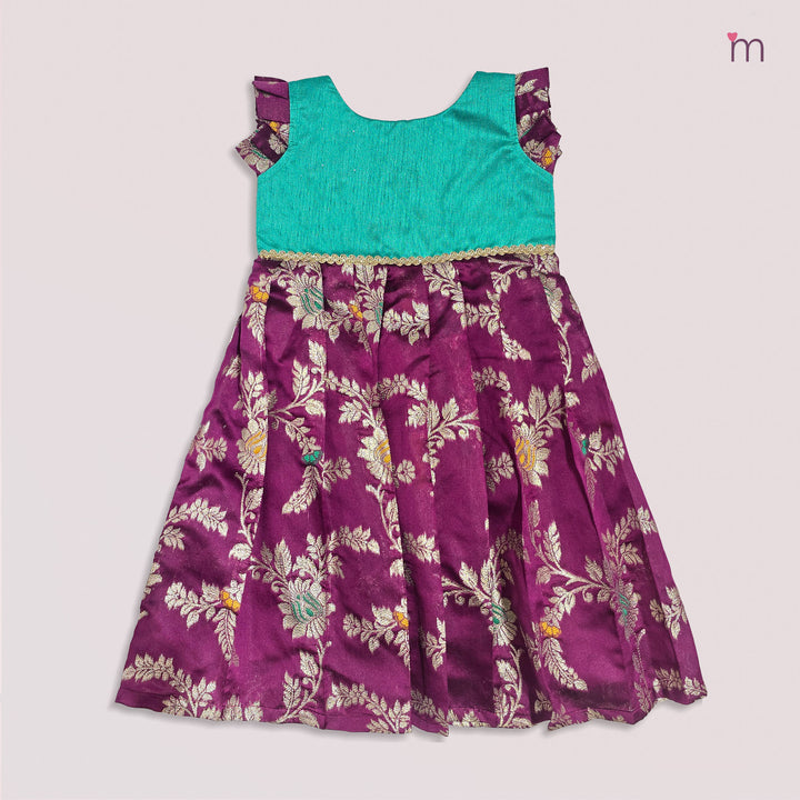 Anika - Teal Purple Frock Minipattu