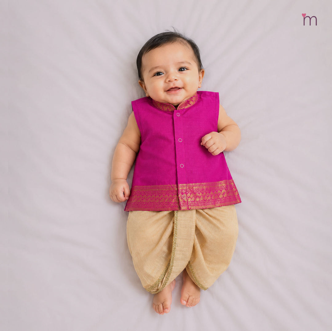 Vishnu - Pink Jabla Set Minipattu