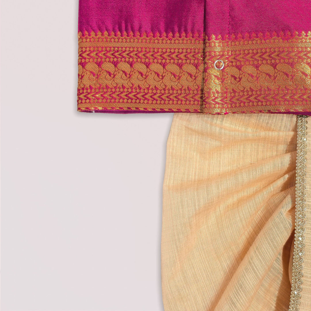 Vishnu - Pink Jabla Set Minipattu