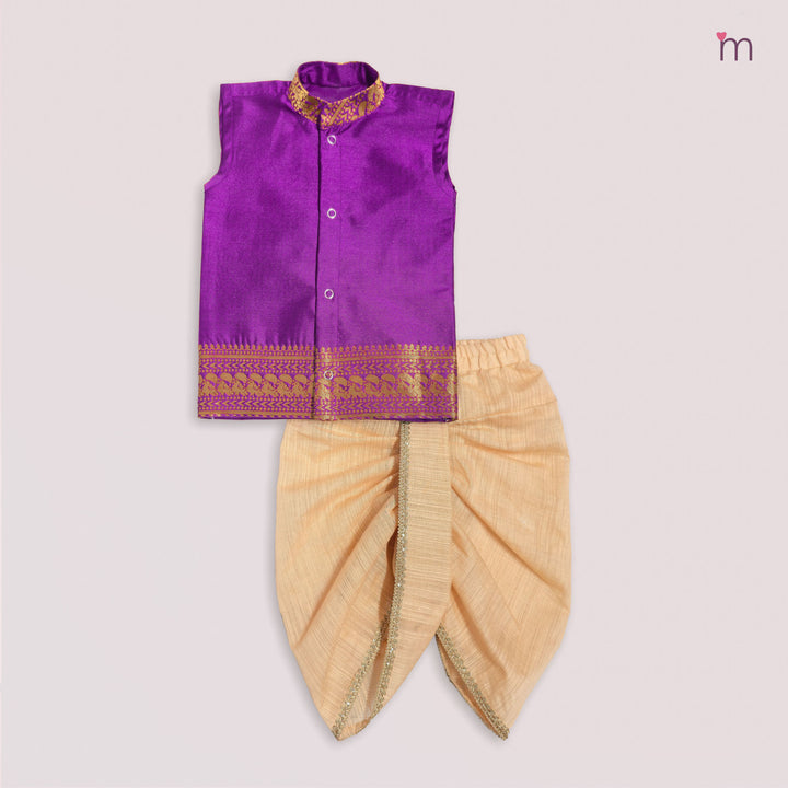 Vishnu - Purple Jabla Set Minipattu