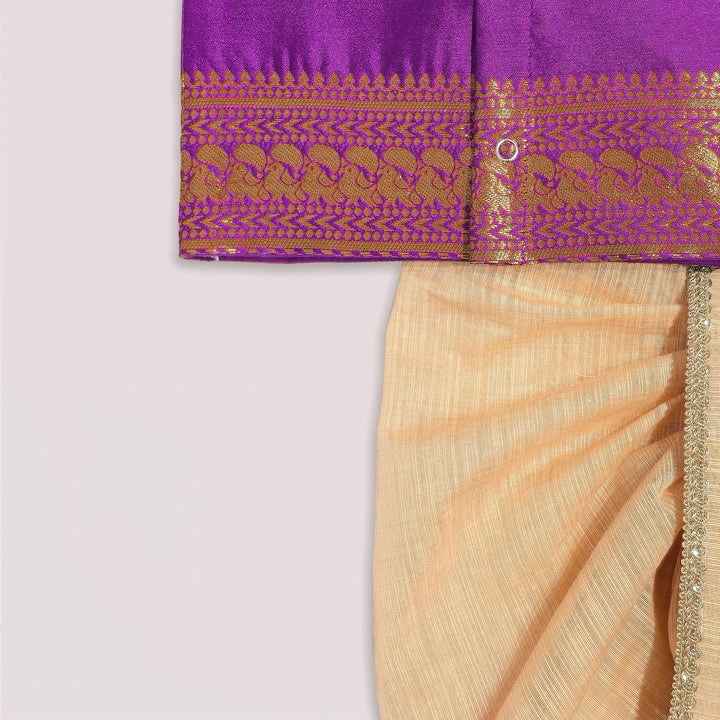 Vishnu - Purple Jabla Set Minipattu