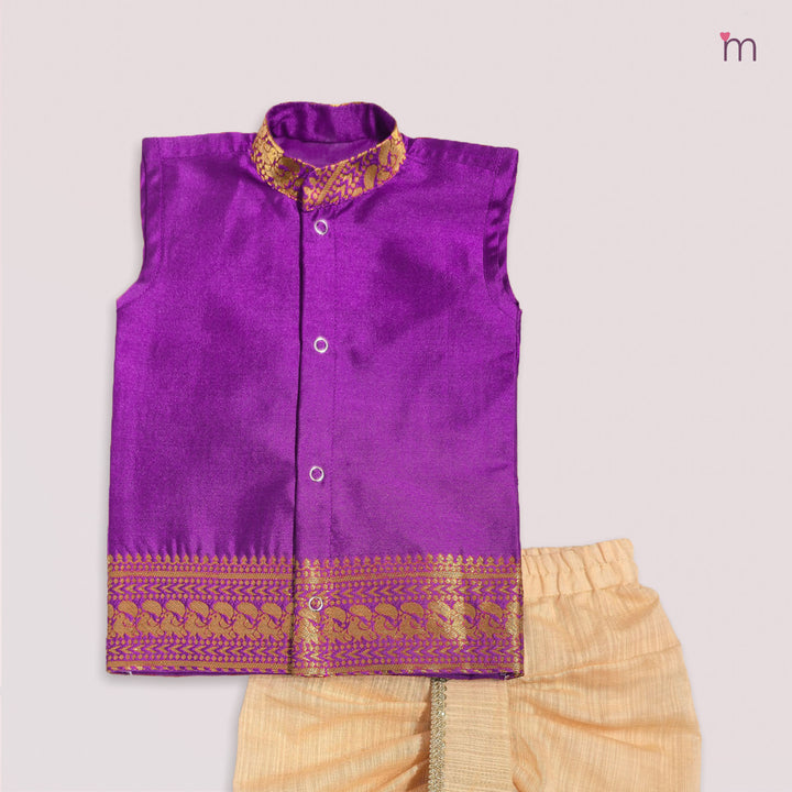 Vishnu - Purple Jabla Set Minipattu
