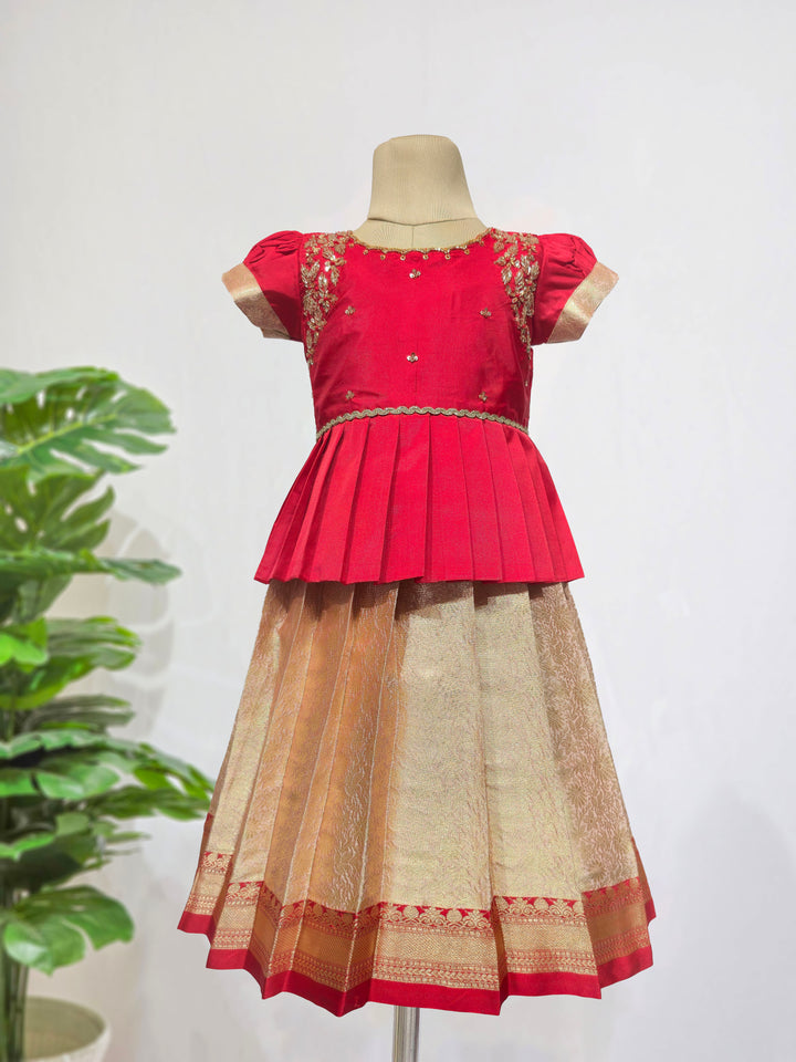 Ananya - Red Pattu Pavadai Minipattu