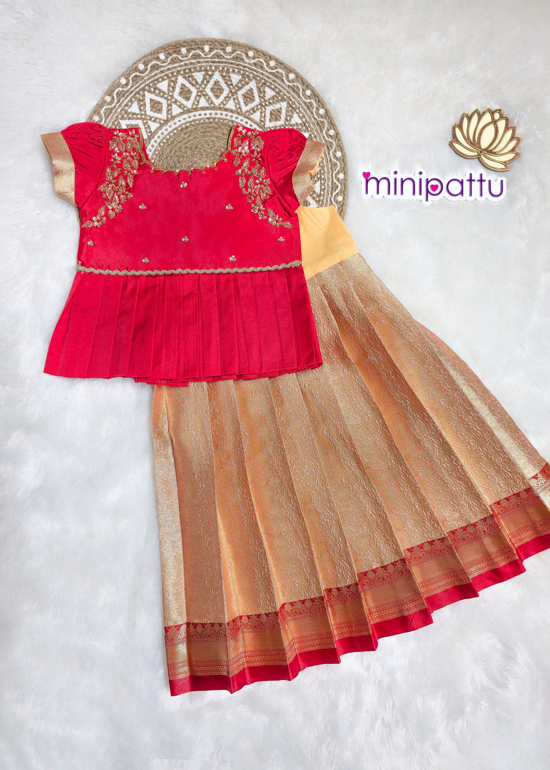 Ananya - Red Pattu Pavadai Minipattu