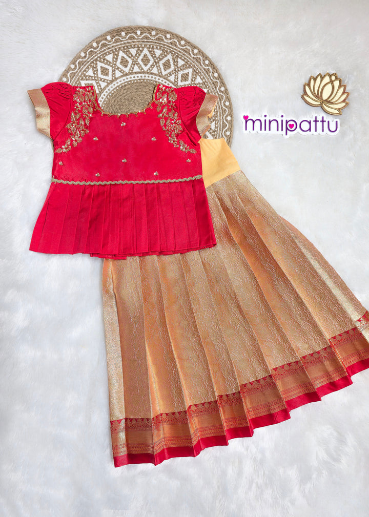 Ananya - Red Pattu Pavadai Minipattu