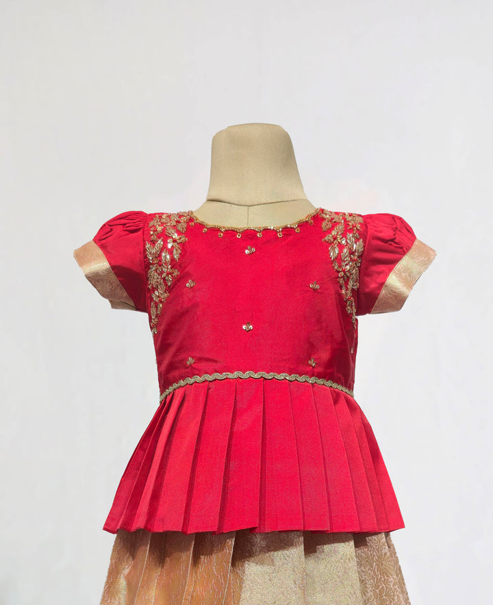 Ananya - Red Pattu Pavadai Minipattu