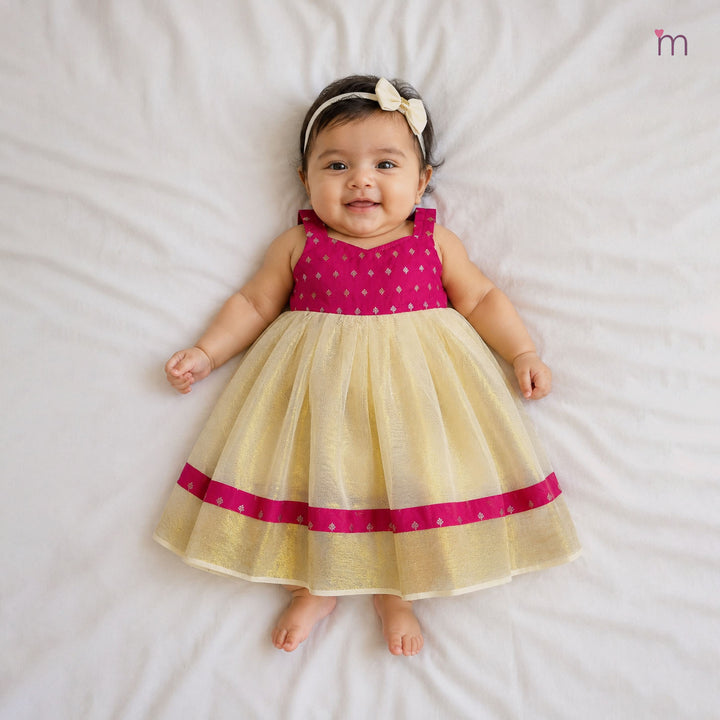 Neela - Pink Frock-Cum-Romper Minipattu