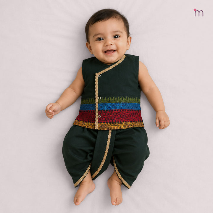 Arnav - Green Jabla Set Minipattu