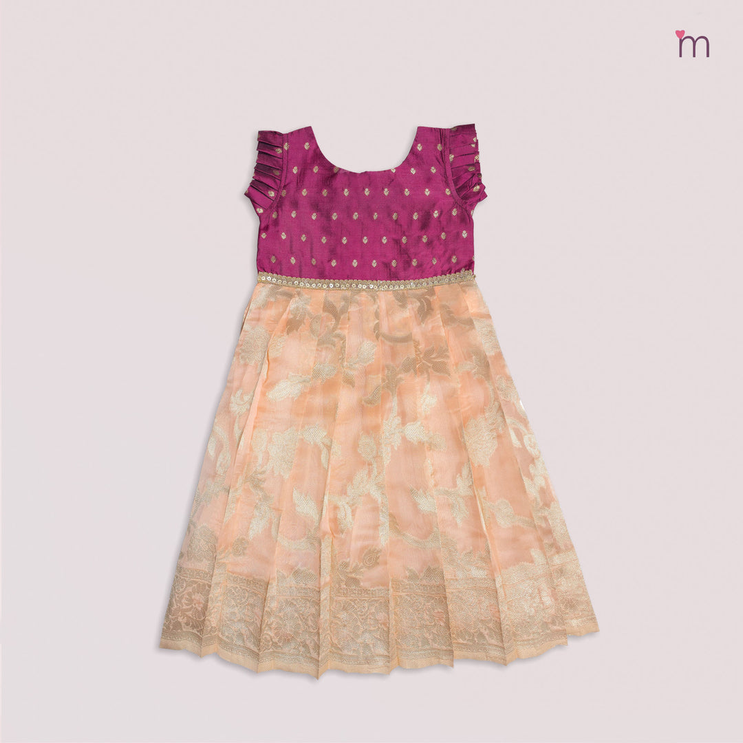 Deepthi - Burgundy Peach Frock Minipattu