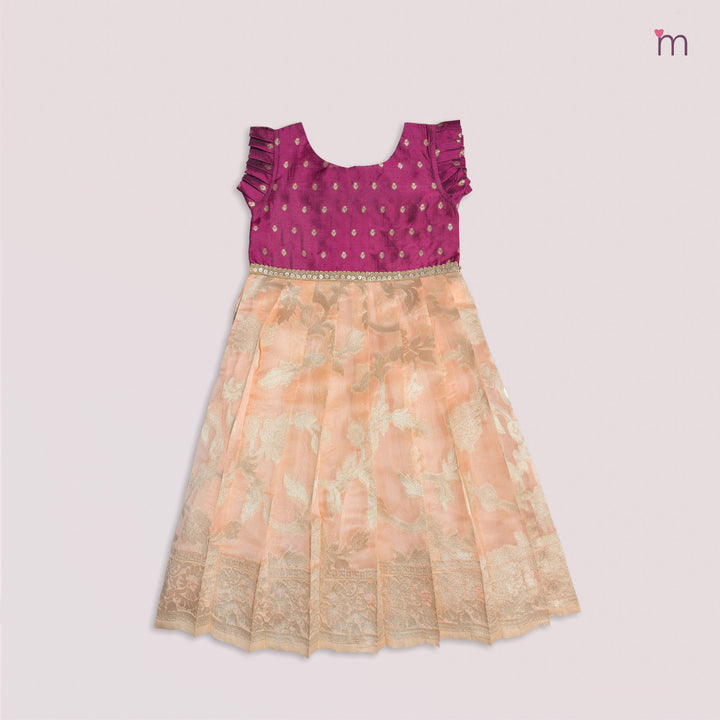 Deepthi - Burgundy Peach Frock Minipattu