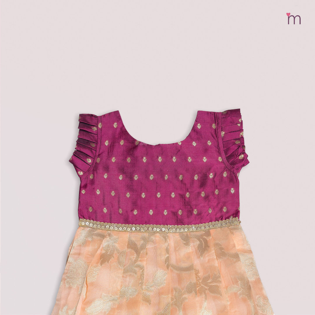 Deepthi - Burgundy Peach Frock Minipattu