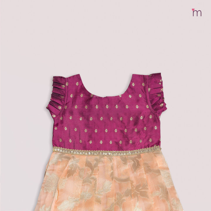 Deepthi - Burgundy Peach Frock Minipattu