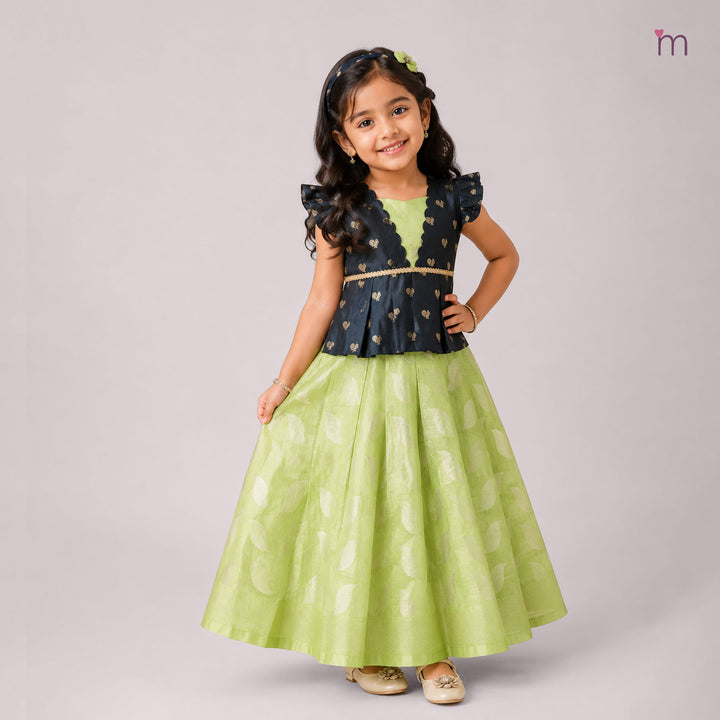 Varsha - Green Designer Minipattu