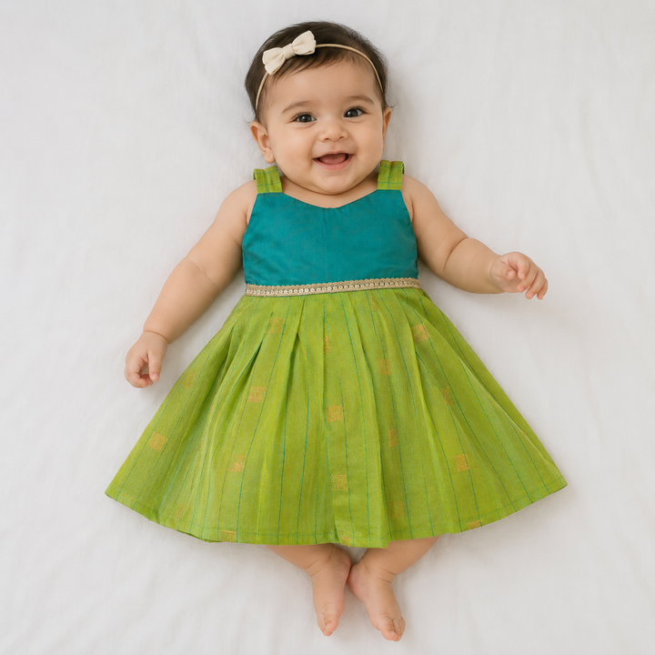 Yamini- Teal Green Frock Minipattu