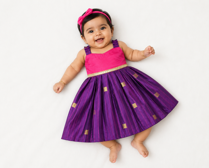 Yamini - Pink Magenta Frock Minipattu