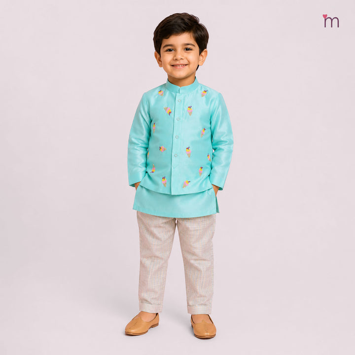 Sharvin - Blue Ice-cream Sherwani set