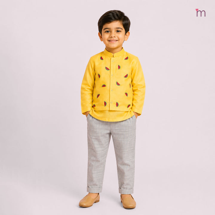 Sharvin - Yellow Watermelon Sherwani set