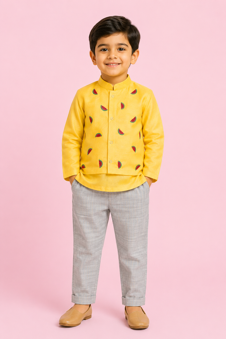 Sharvin - Yellow Watermelon Sherwani set
