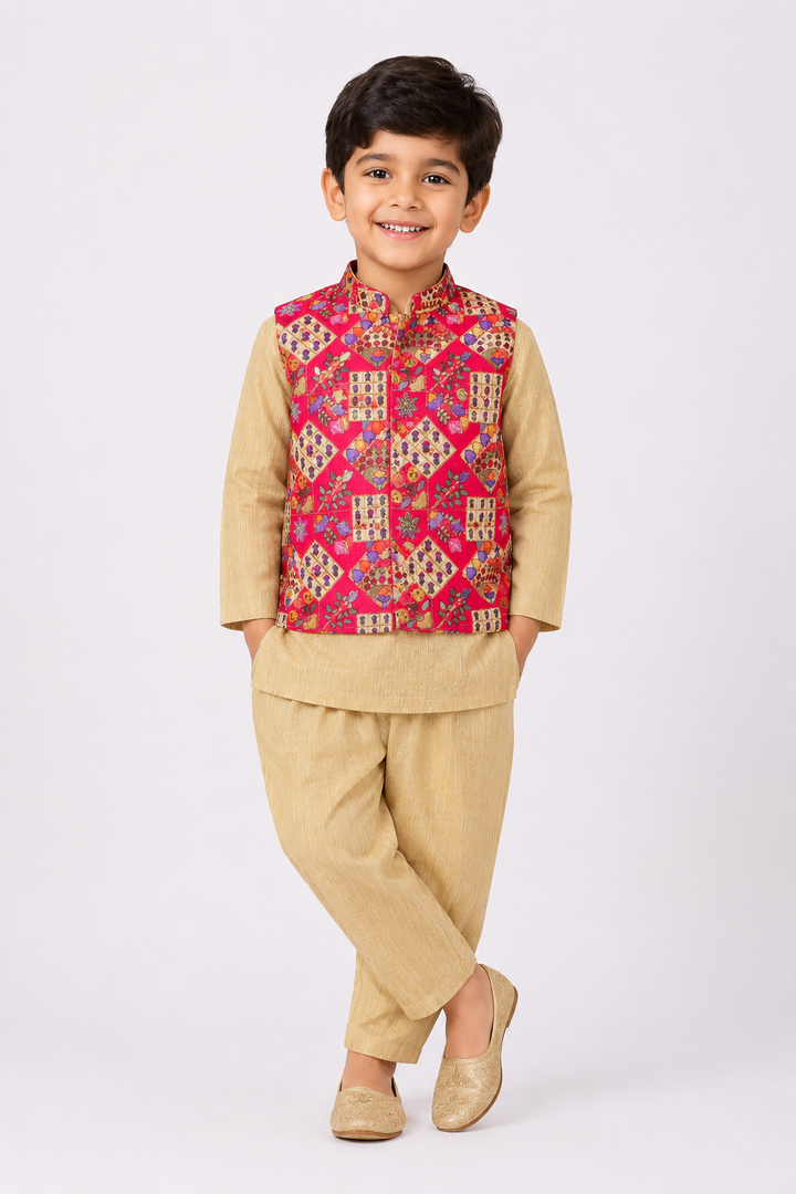 Nishaan - Hot Pink Sherwani set