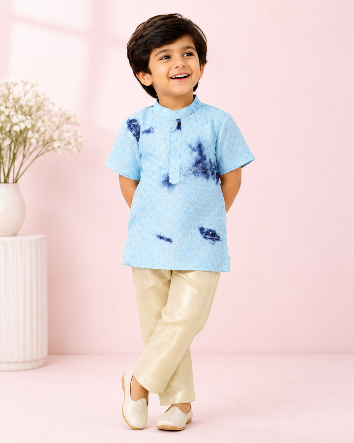 Vaibhav - Blue Tie & dye Kurta & Pant set