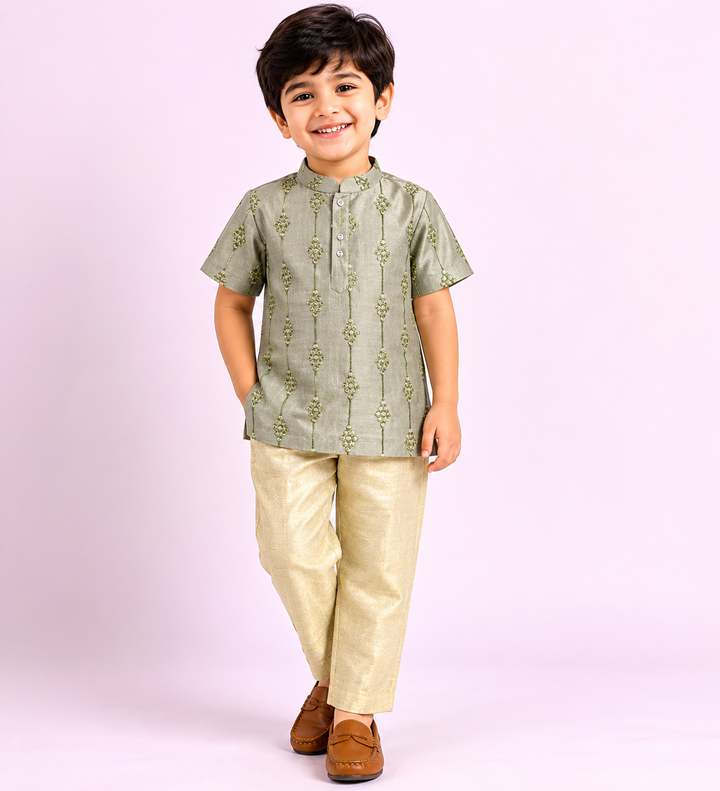 Rahul - Grey Kurta & Pant set