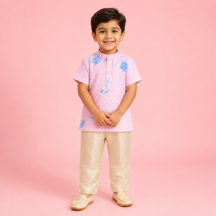 Vaibhav - Pink Tie & dye Kurta & Pant set