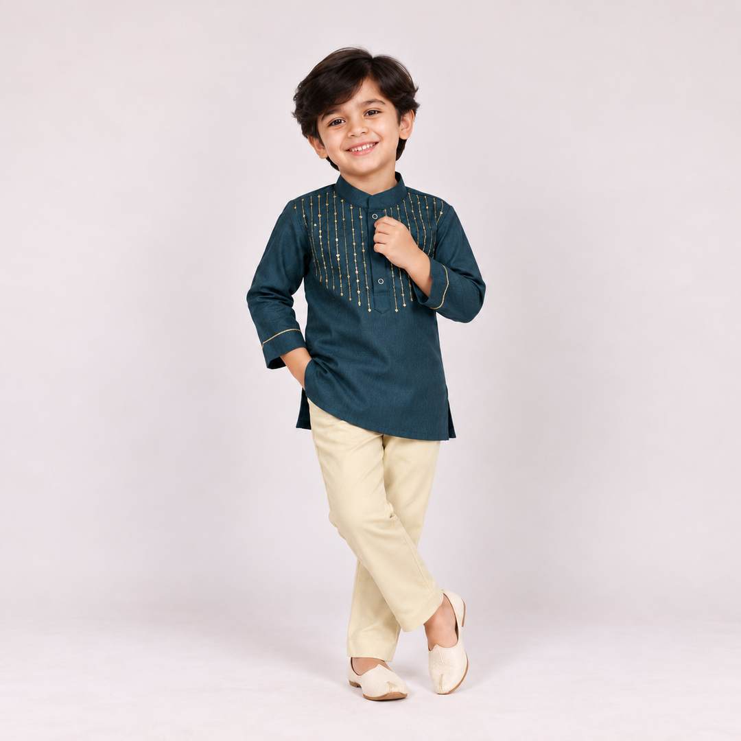 Samar - Teal Blue Kurta & Pant set
