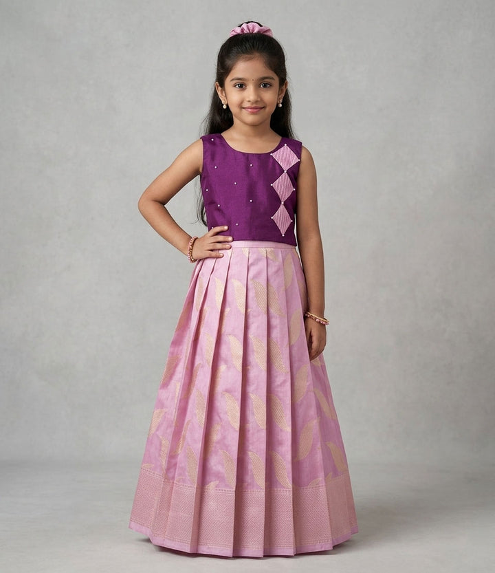 Shalini - Magenta Lilac Designer Minipattu