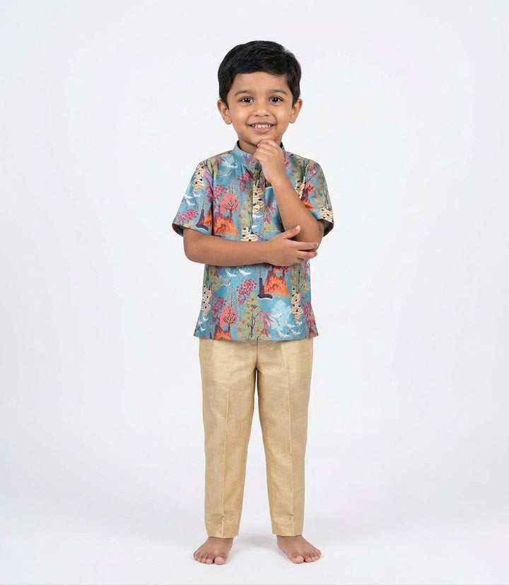 Shreyan - Blue Kurta Shirt & Pant Set