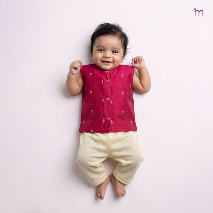 Riyan -  Red Jabla Set Minipattu