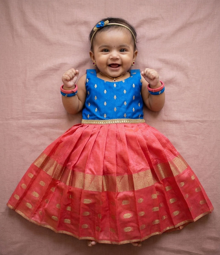 NB Aadhya Blue red Minipattu