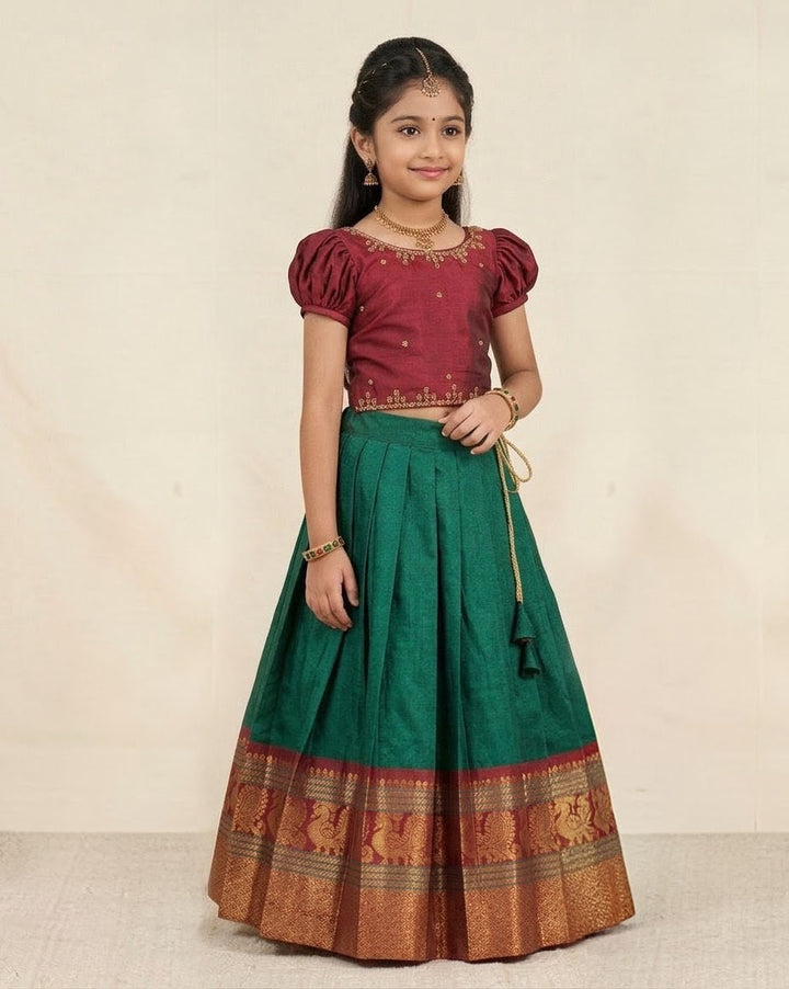Kolam - Green Designer Minipattu
